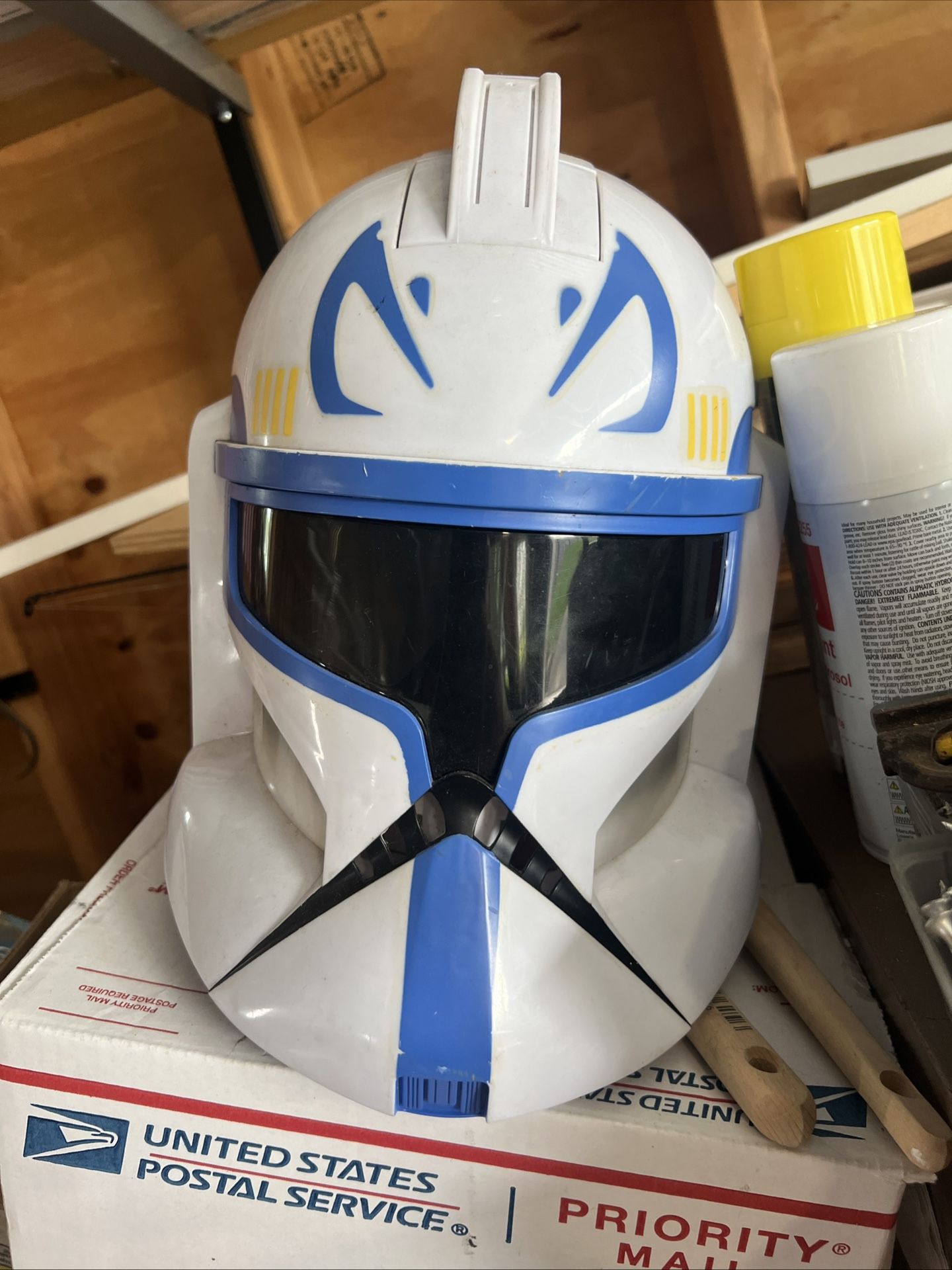 Star Wars Captain Rex Clone Trooper Hasbro Talking Helmet 2008 No Antenna