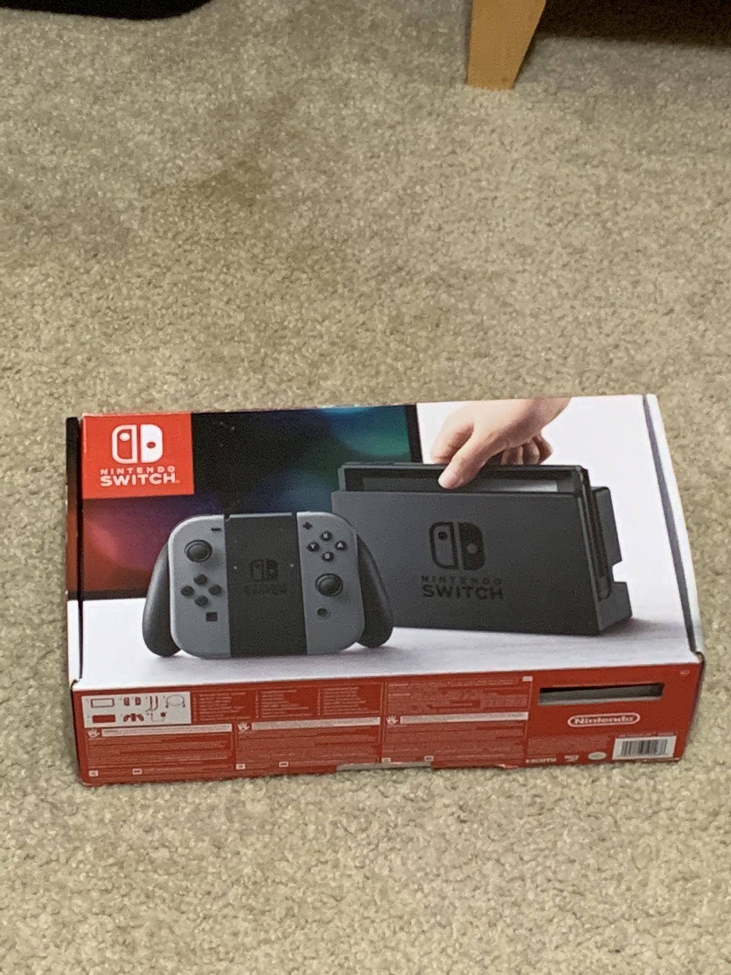 Nintendo Switch with games and accessories.