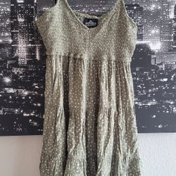 Angie Women's Navy Green Sundress