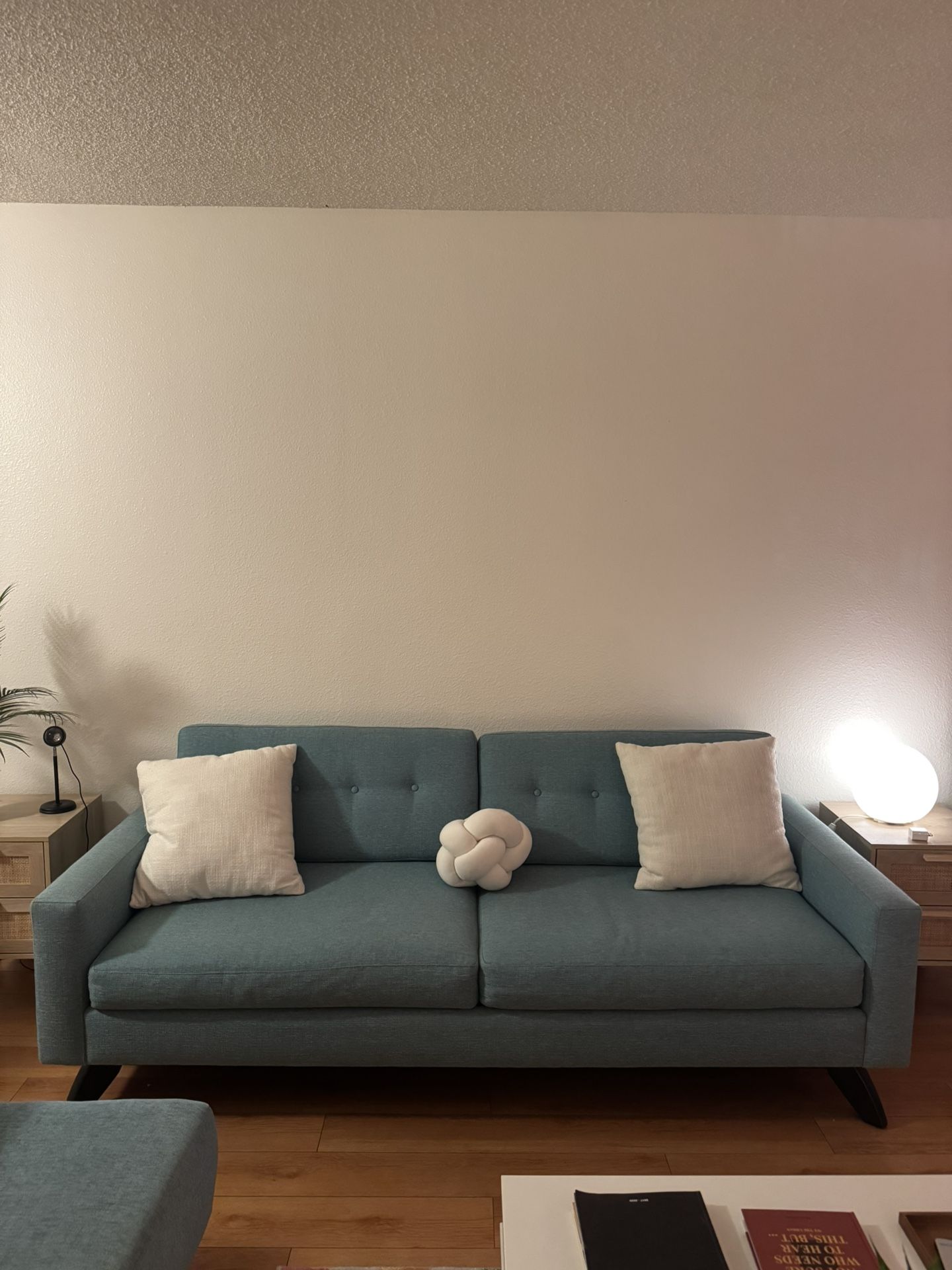 MIDCENTURY MODERN COUCH & SIDECHAIR/FUTON