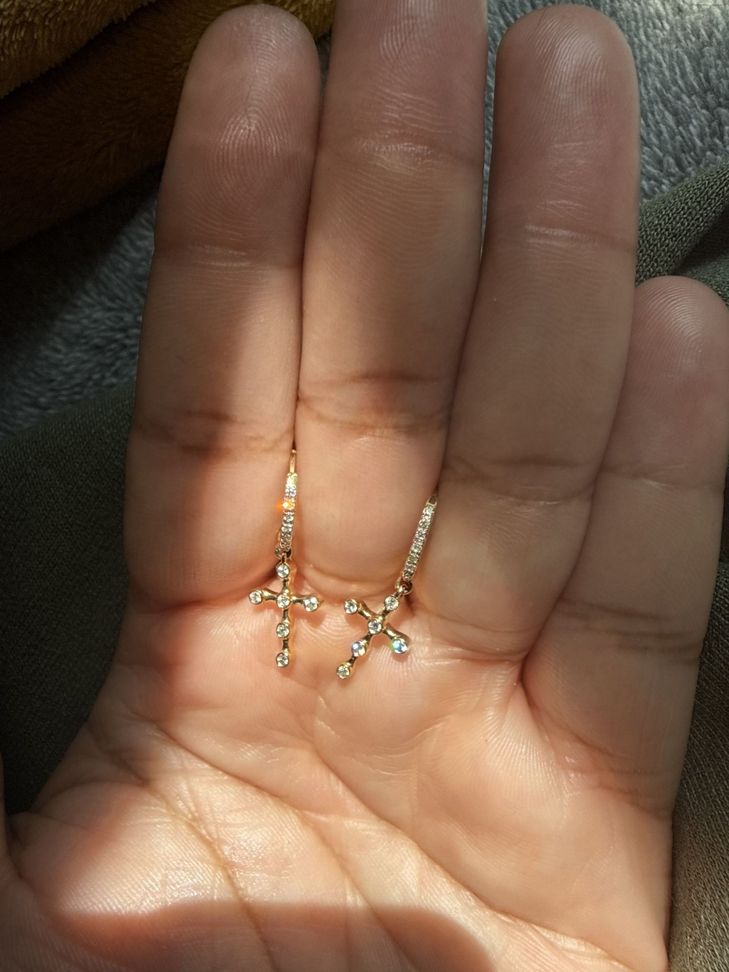 Diamond Cross Earrings