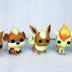 Lot Of 5 - Loose Pokemon Funko Pops, Flareon, Charmander, Vulpix, Ponyta, Growlithe