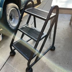 Vintage Shop/Warehouse Rolling Step Stool