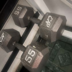 2 55lb Dumbbells 