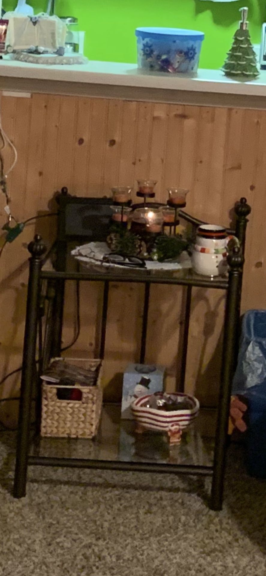 Glass Table With Shelves