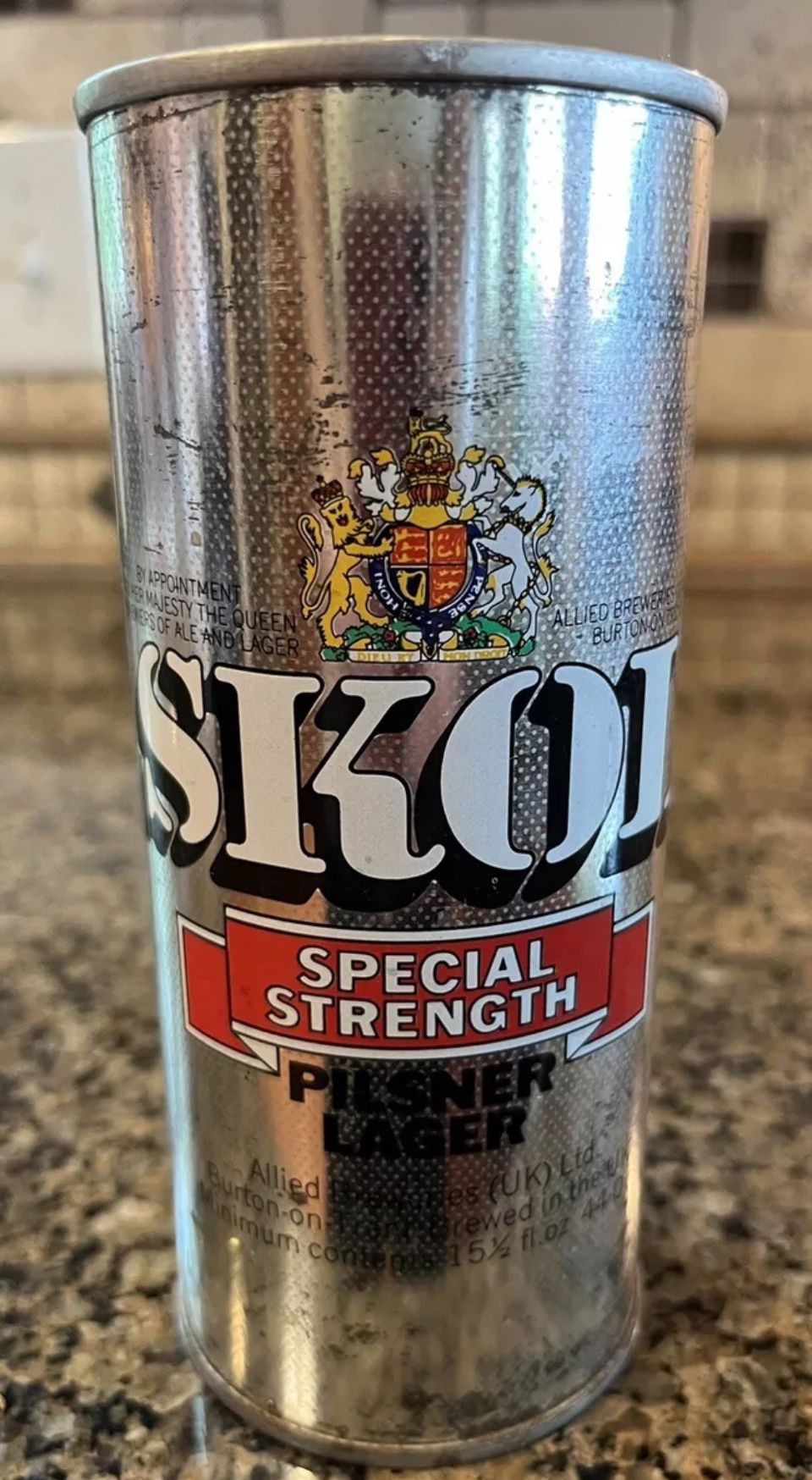 Skol Special Strength Pilsner Lager Vintage Empty Beer Can 15 1/2 oz UK Pull Tab
