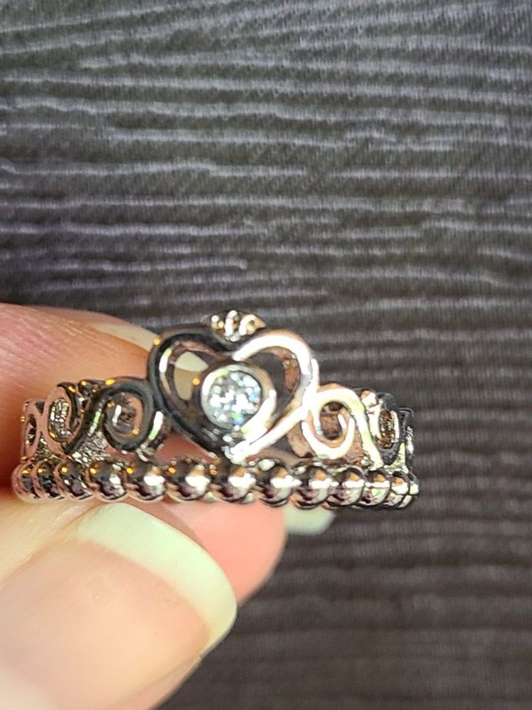 Pretty Tiara Silver Filled Ring Size 8 And 5.75. Price Per Ring