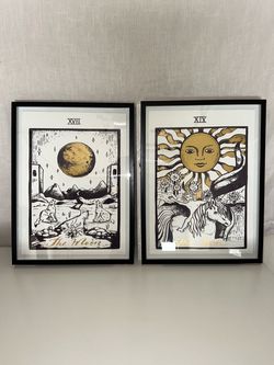 Sun and Moon Gold Foiled Art by Marmont
