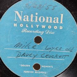 Vintage national Hollywood recording Signed Dave And Mike Davey Crocket 1955 45 Vinyl