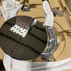 Aquarius Rain Shower Head with Handheld Spray - Polished Chrome - 8" Rain Showerhead with Handheld Sprayer, Magnetic Attached Hand Held Shower Head wi