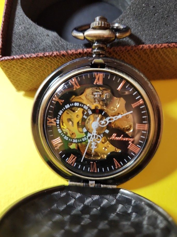 Manchda Mens Railroad Pocket Watch