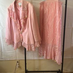Tango Pink Elegant Long Skirt Size 22
