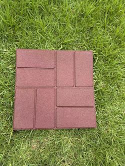 Garden Rubber Paver 16″x16″ for Patio Paver, Step Stone and Walk Way, Safety Rubber Tile Red