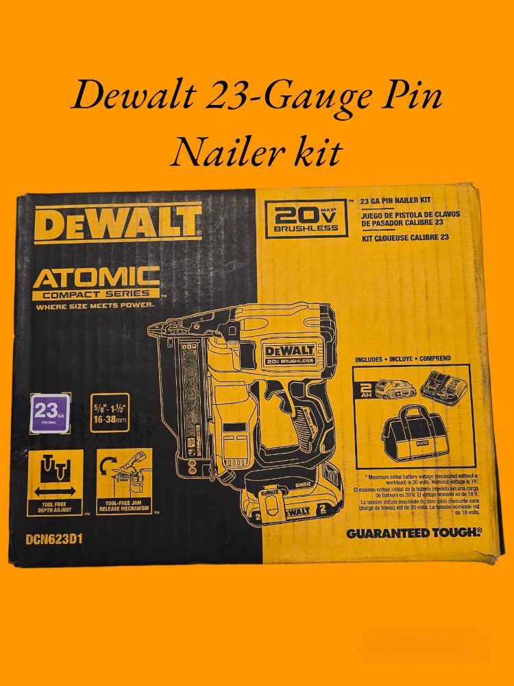 Dewalt 23-Gauge Pin Nailer With Battery And Charger 