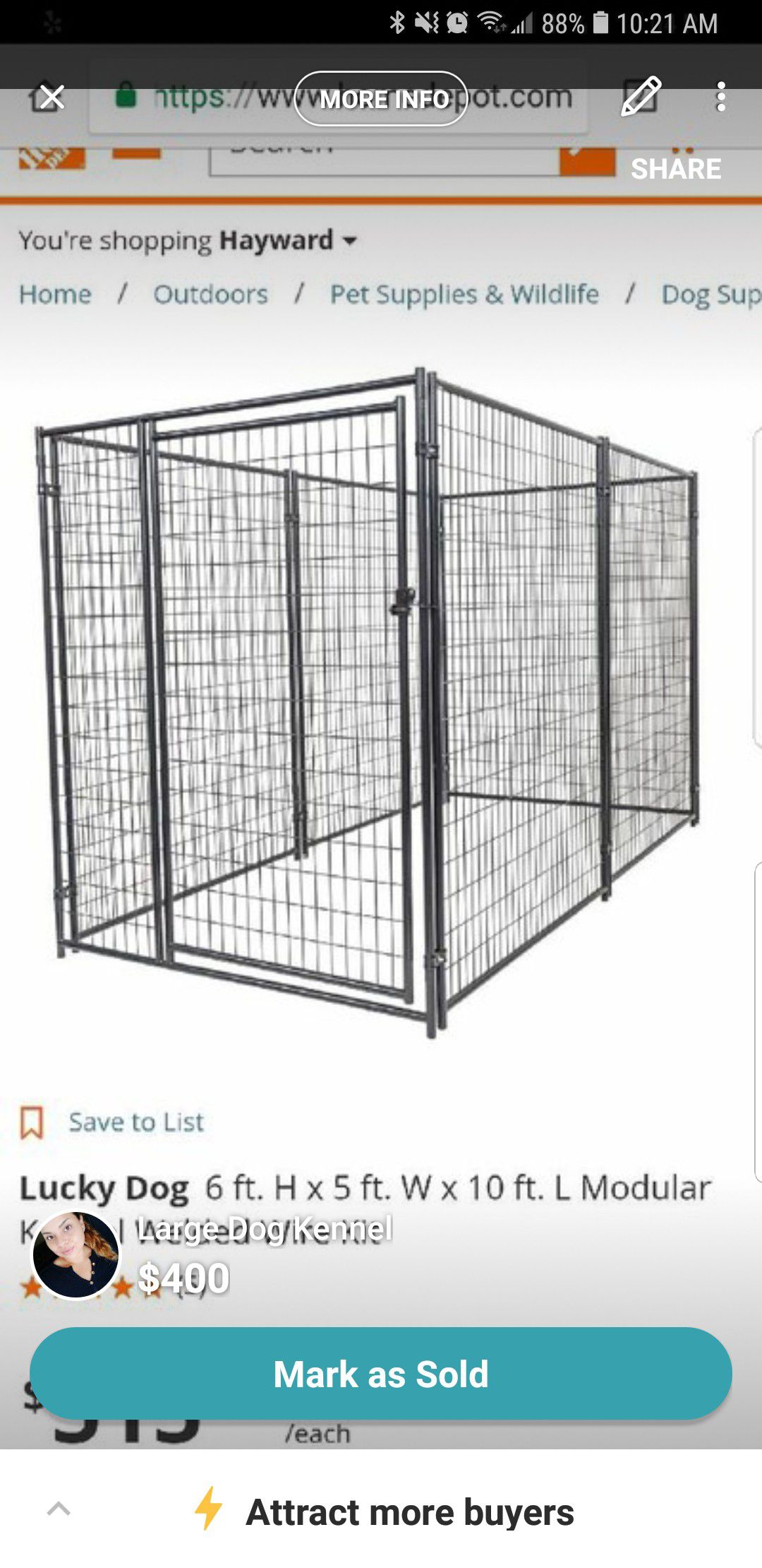 Dog kennel with cover