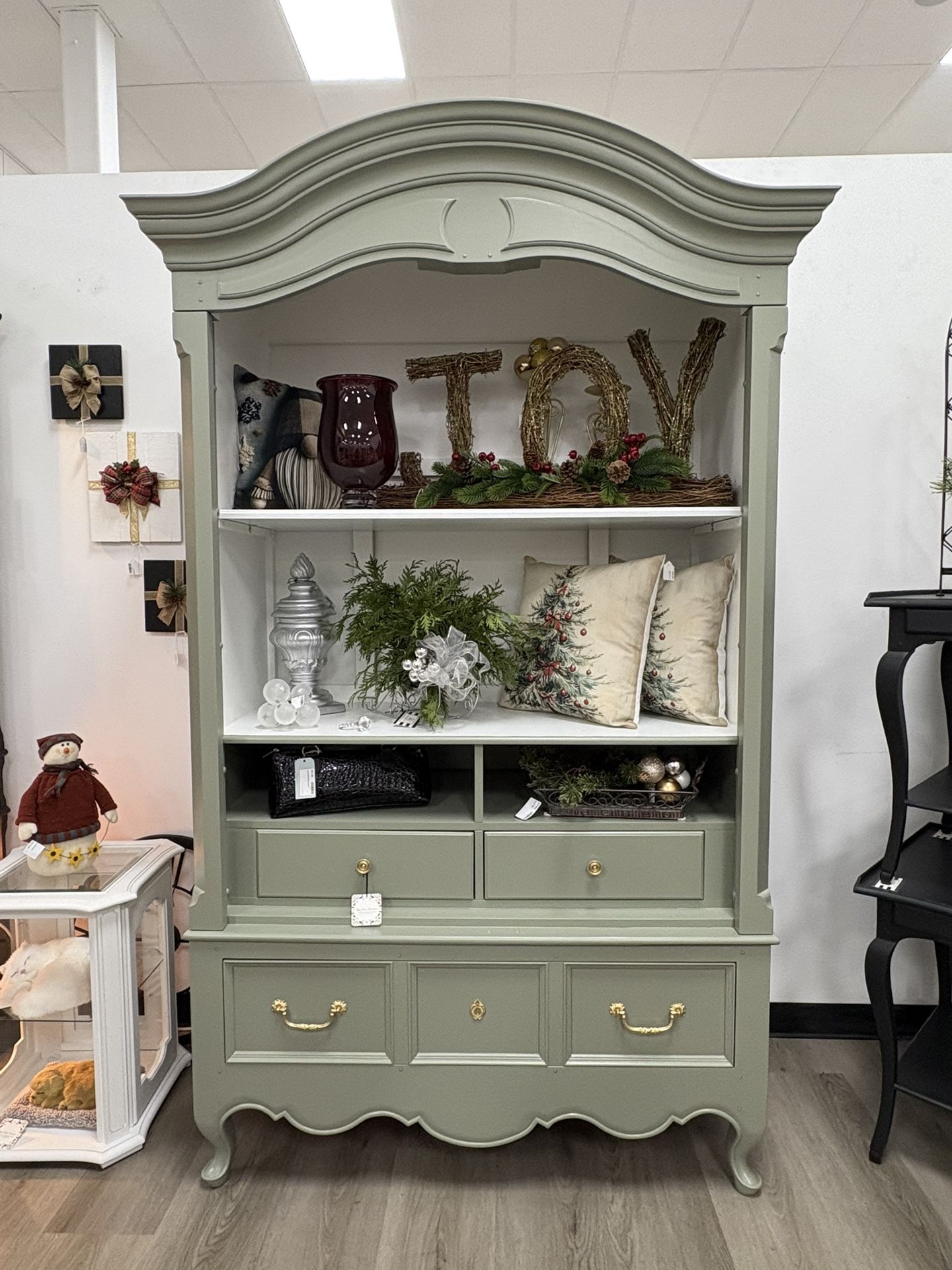 Green & White Armoire