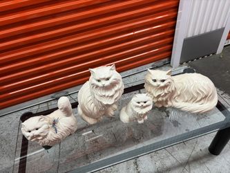 White Cat Statues Collection 
