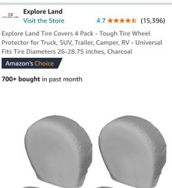 2 Tire Covers For 26" To 28.75"