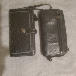 Vintage Black Leather Womens Pocketbook Wallet