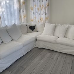 White Sectional Couch 