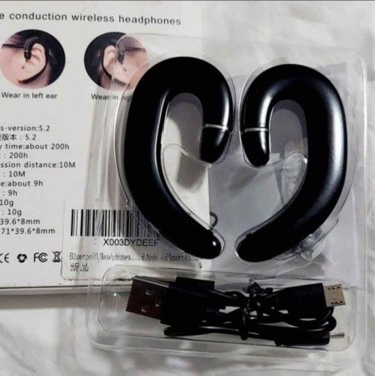 NEW! Wireless Headphones w/ Microphone, Compatible w/ Android, iOS -Black