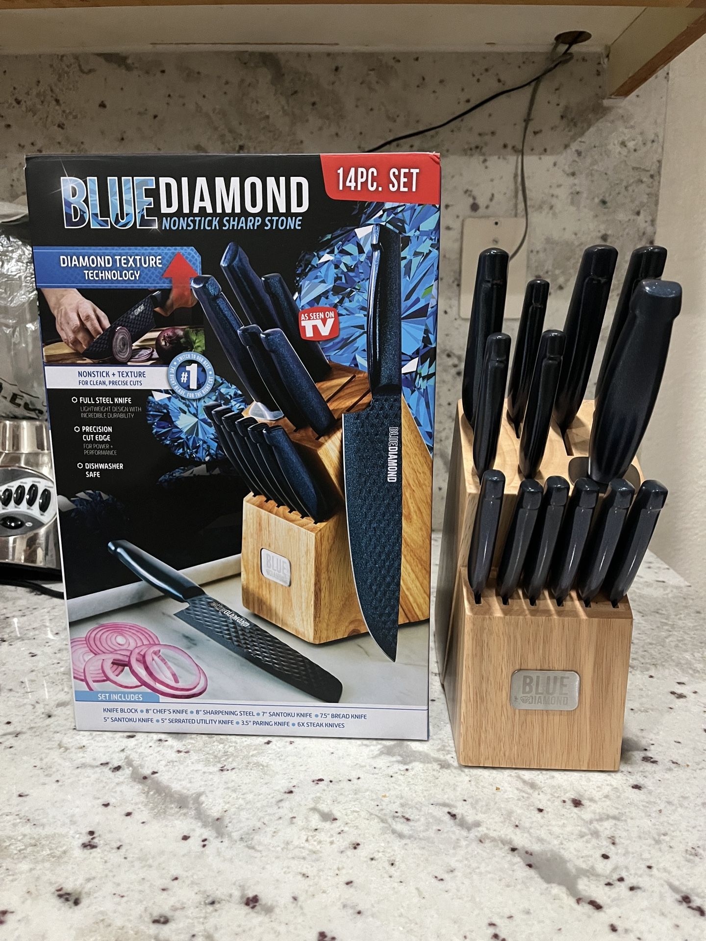 [6 IN STOCK] Blue Diamond Knife Set