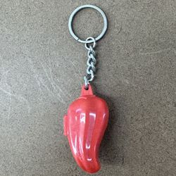 TIUPPERWARE “Red Chili Pepper”  Keeper/Container  KEYCHAIN (unused)