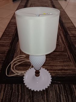 Lamp White Milk Glass, Vintage