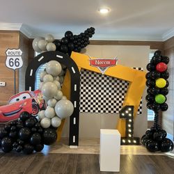 Backdrops And balloons cars Theme