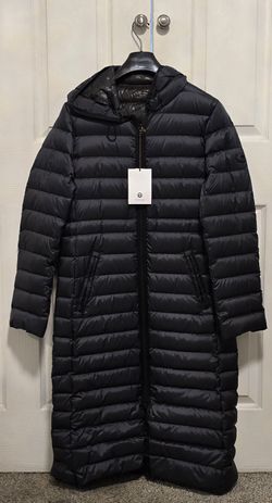 Coach Long Black Down Coat w Hood NEW