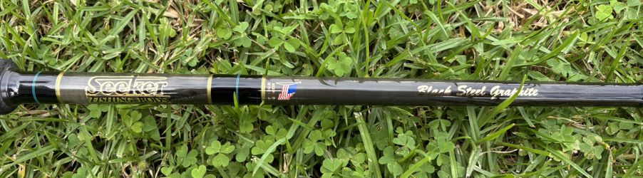 Seeker Black Steel Graphite Fishing Rod 
