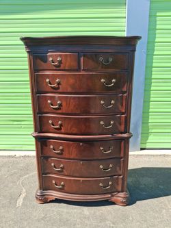 Nice Strong and Sturdy 8 Drawer Solid Mahogany Tall Boy Dresser