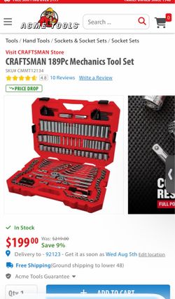 CRAFTSMAN Mechanics Tool Set with Case – Complete – Like New
