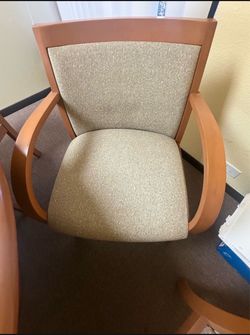 6 Solid Wood Frame Upholstered Accent Arm Chair