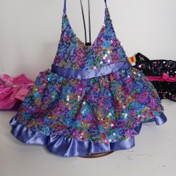 BUILD A BEAR DRESS LOT 3 - PRINCESS DRESS, PINK FRILL  BLACK  PURPL MUTI SEQUIN 