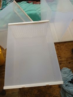 Plastic shoe boxes