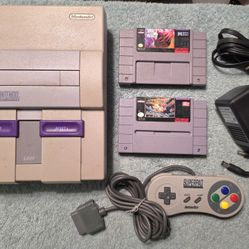 Super Nintendo SNES Video game console with games