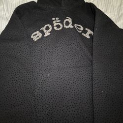 Black Spider Hoodie Rhinestones