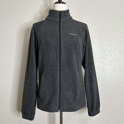 Columbia Women's Charcoal Gray Fill Zip Fleece Jacket, Sz Medium