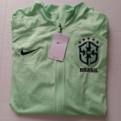 XXL Brasil National Team Nike Men's Strike Raglan Full-Zip Performance Track Jacket Green Slim Fit MSRP $95.00