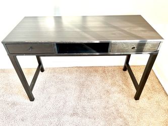 IKEA Black Wood Desk with 2 Drawers