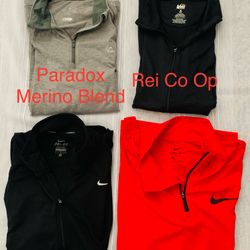 Men's Size M Nike Dri-Fit / Rei/ Paradox Merino Blend Half Zip Jacket 