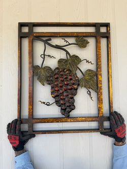 Deco 79 Tuscan Wrought Iron Grapevine Metal Wall Art Framed