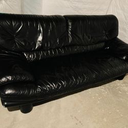 Comfy Black Leather Sofa – Great Condition – $200!