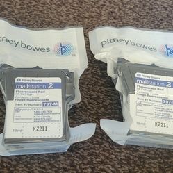 Genuine Pitney Bowes Mailstation 2 Ink Set Of 2.