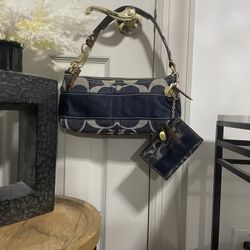 Rare Coach Vintage Denim Hampton Shoulder Bag