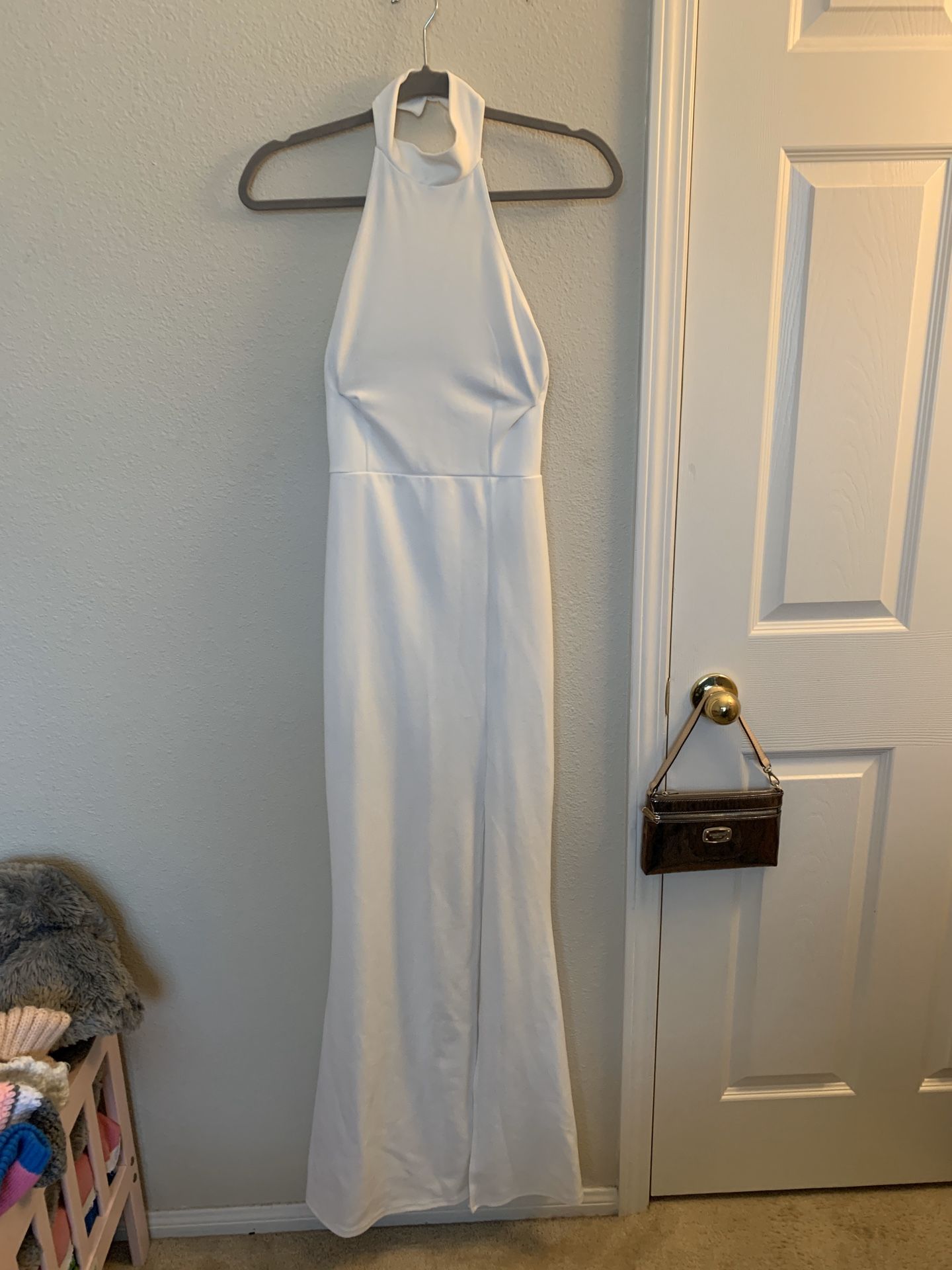 White formal prom dress