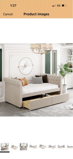 Upholstered Daybed with Storage Drawers
