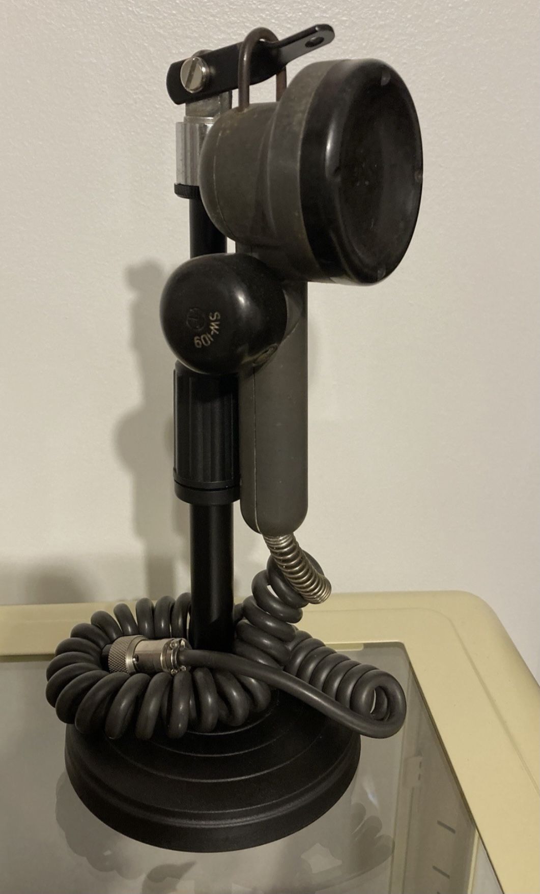 Vintage Federal World War II Tank/Ship/Plane Microphone On Stand Showpiece!