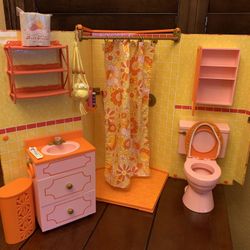 Americans Girl Doll Restroom Play Set 